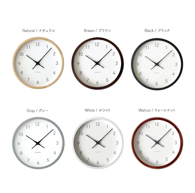 KATOMOKU muku clock 7 ナチュラル km-60NA 掛け時計 木製 無垢材
