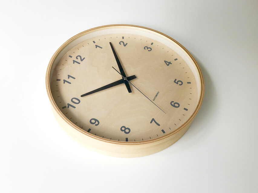 時計 puuuubuuu KATOMOKU plywood clock シナ文字盤 km-34L 掛け時計 文字盤