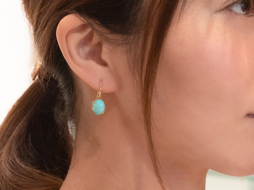 k18 トルコ石 フックピアス K18 ターコイズ フックピアス(102061B