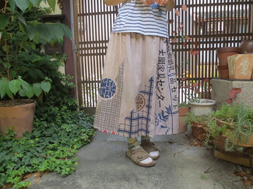 古布手ぬぐいリメイク☆柿渋＋鉄媒染「うなぎ食いねぇ」「貯金は農協へ」「栃木市」