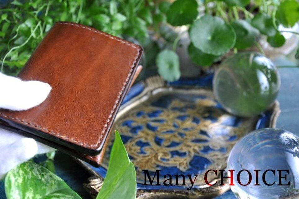 革の宝石ルガトー・名刺入れ（茶）