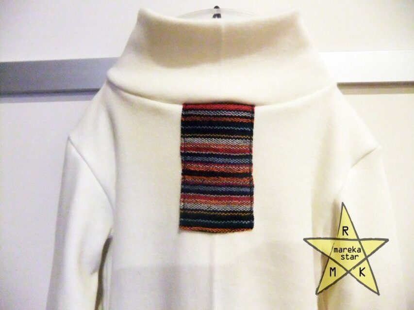 №14.タートルワンピース★90サイズ　クリーム色　