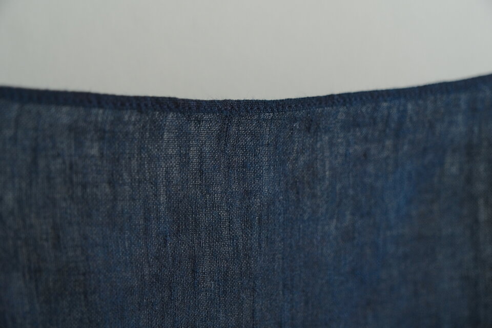 受注製作】本藍染め麻風呂敷 大（無地） オーガニックリネン