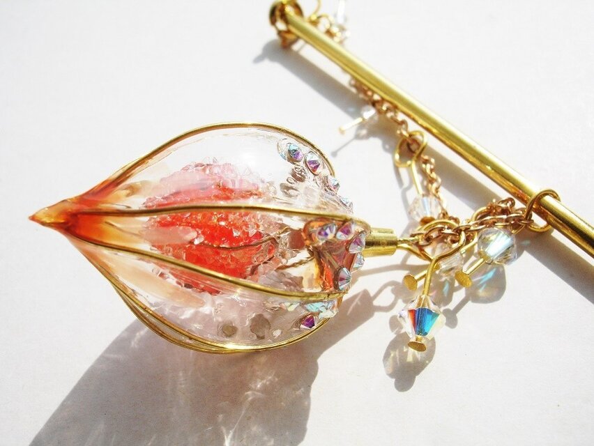 ジュエル鬼灯（長さ自在かんざし）