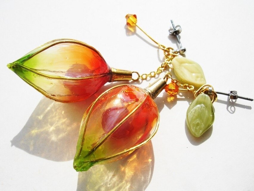 ＊ほおずき２＊（ピアス）