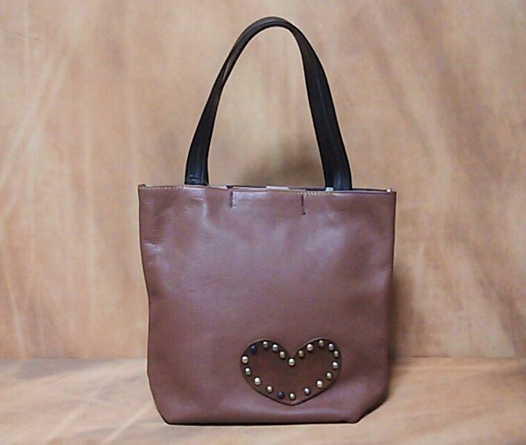 　革の小さいトートバック　　ライトブラウン