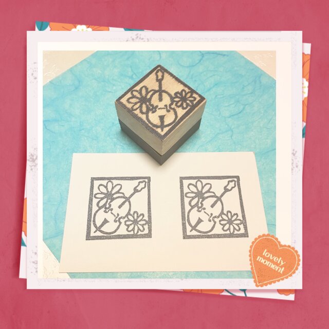 ♪楽器はんこ〓【コントラバス】3㎝四方