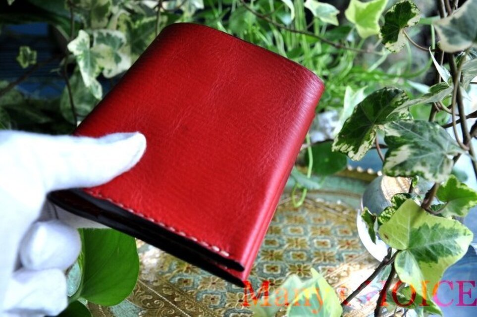 イタリアンオイルレザーアリゾナ・コンパクト2つ折り財布（マルボロ