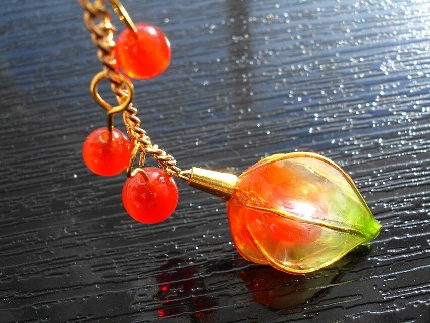 長さ自在鬼灯の簪