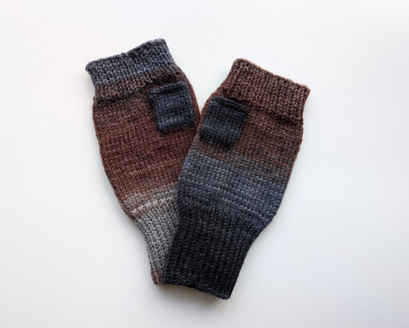 ハンドウォーマーグラデーション 黒茶