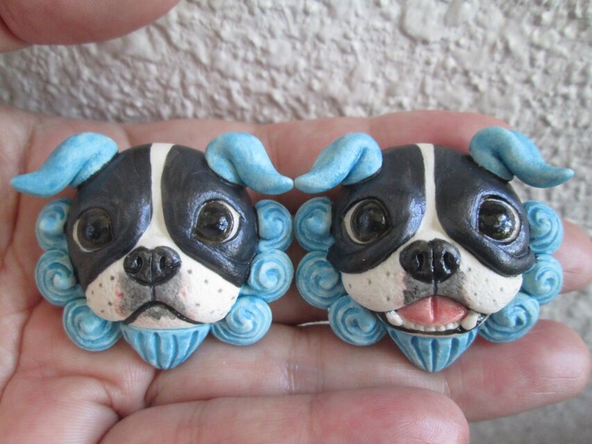 阿吽シーサーＢＵＨＩブローチ（パイド）