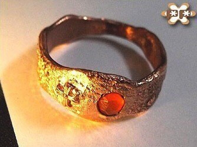 red copperカーネリアン(ローズカット)クラウド・リング