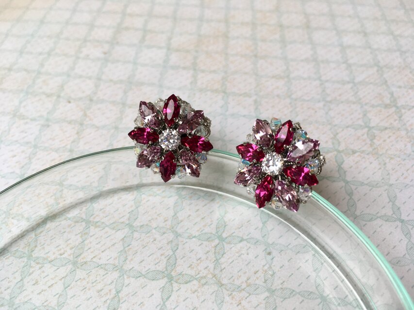 スワロフラワーカフス（フィッシャー×ライトアメジスト）