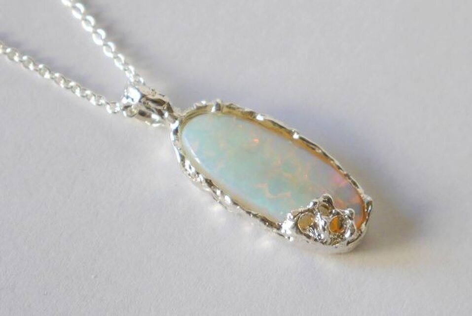 1点物★opal necklace(sv*45㎝）オパール★ネックレス★誕生石