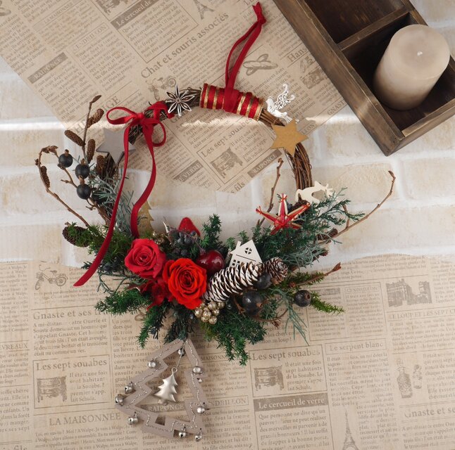 クリスマスリース　森のおうち