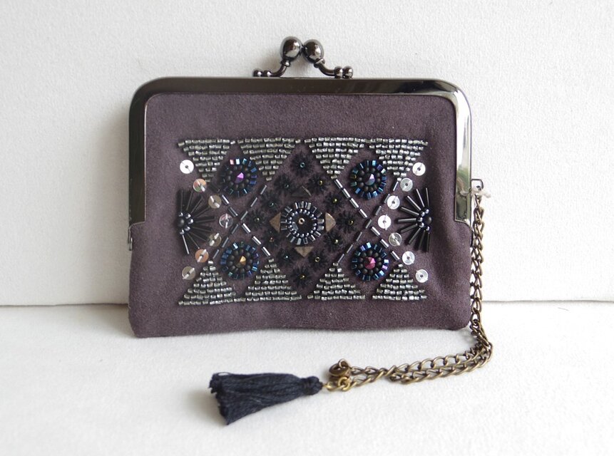 黒がま口カードケース＆名刺入れ