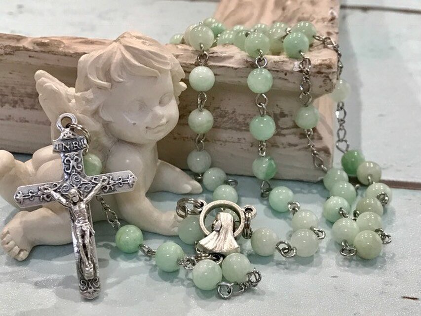 グリーンフェルスパーのロザリオ