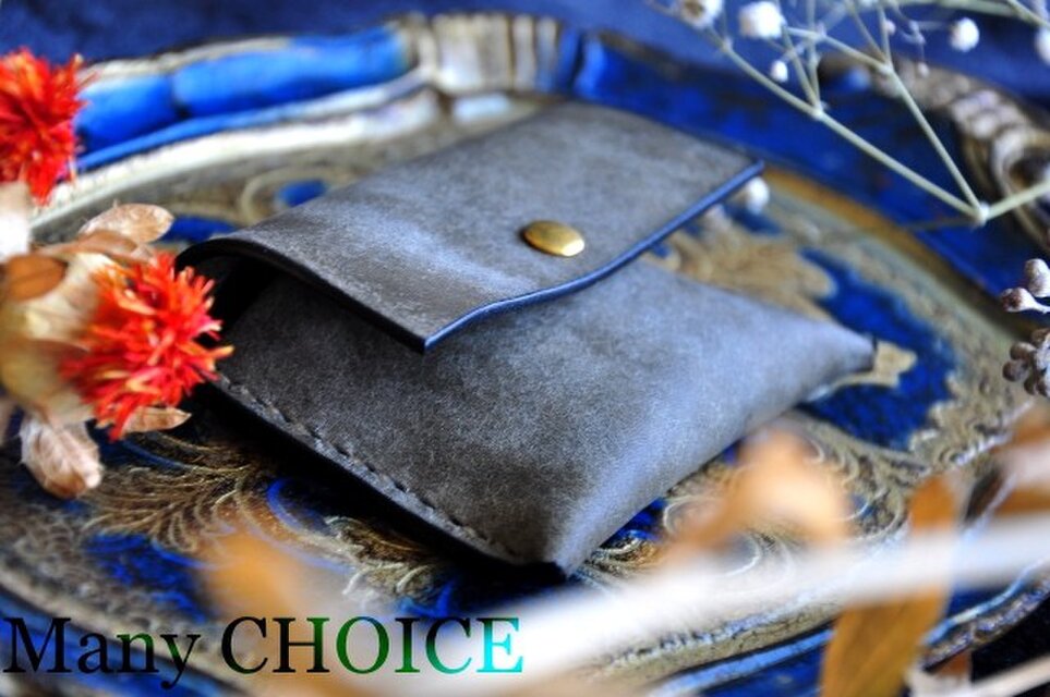 イタリアンレザー・革新のプエブロ・コインケース（グリージオ）