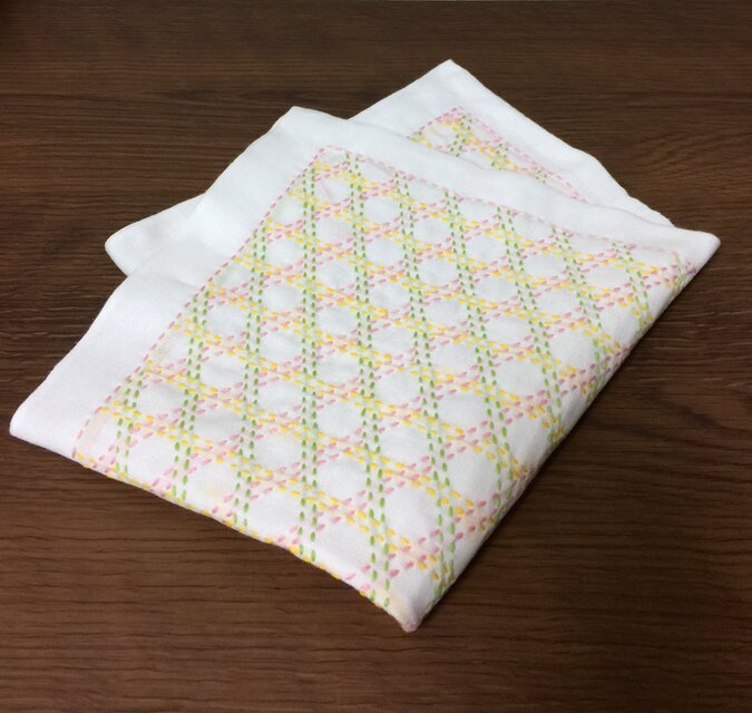 刺し子♡ふきん （二重籠目) | iichi 日々の暮らしを心地よくする