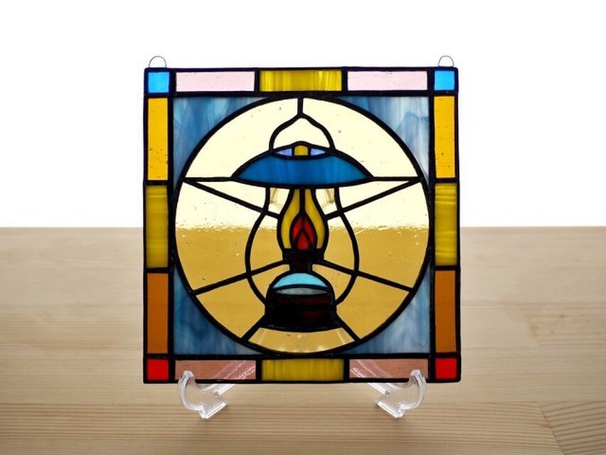 ステンドグラス ミニパネル ランタン 15cm