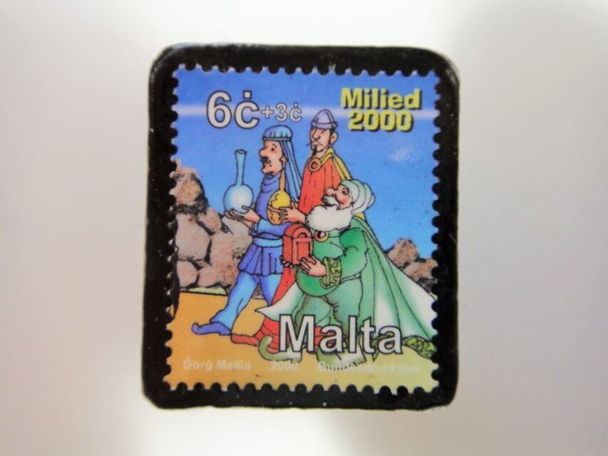 マルタ島　クリスマス切手ブローチ 3198