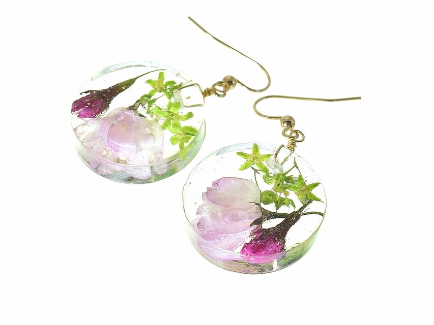 森の花 桜のピアス  ・14kgf《イヤリングに交換可》