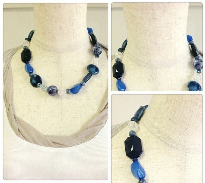 Navy crashネックレス