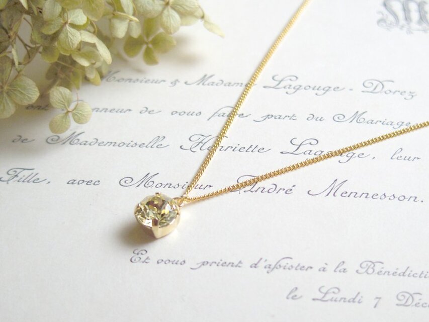 スワロフスキージョンキル一粒ネックレス