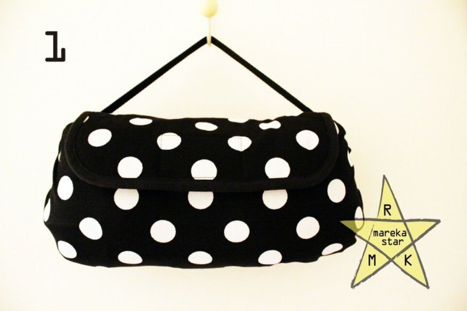 【売約済H様】№209 エルゴカバー(4WAY)☆黒×白水玉