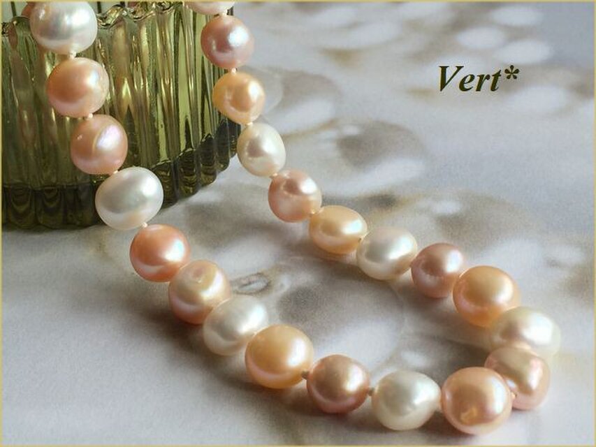 《受注品》【K14GF】ペールマルチ大粒バロック淡水パールグリフィンショートネックレス