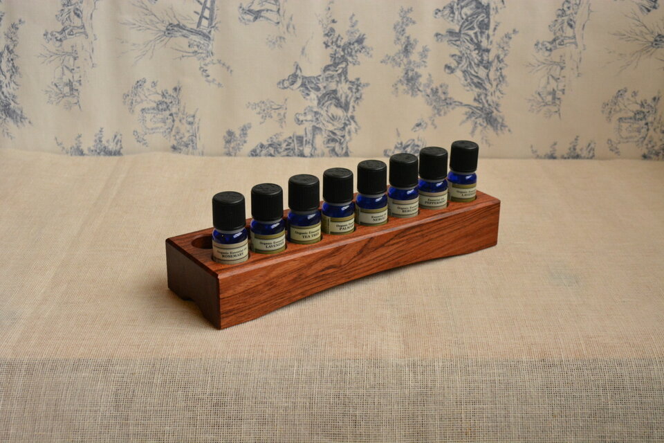 ブビンガのアロマオイルボトルスタンド16本用