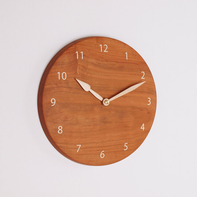 木製 掛け時計 丸型 桜材31