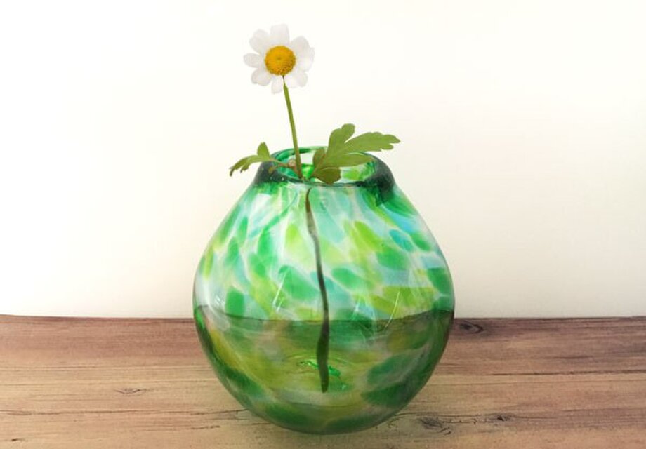 【再販】一輪挿し（青葉02）