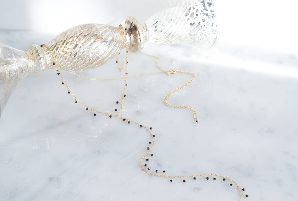 【Monica】14KGF,Swarovski Y-Necklace