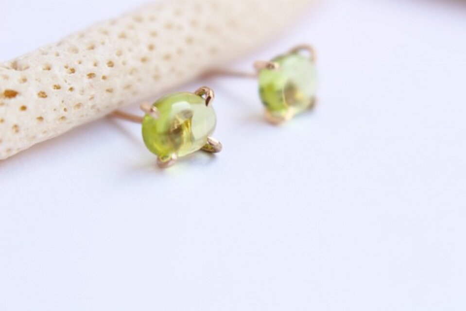 ペリドット　Xピアス　Silver／14KGF／K10／K18