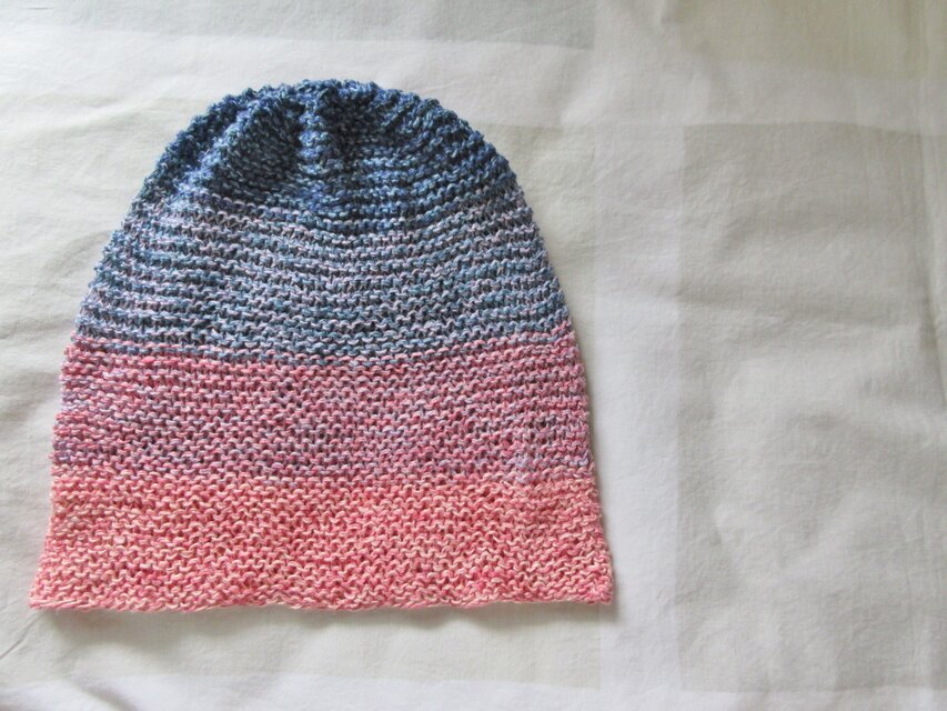 リネン100％　手編みニットキャップ　夜明け1-daybreak1