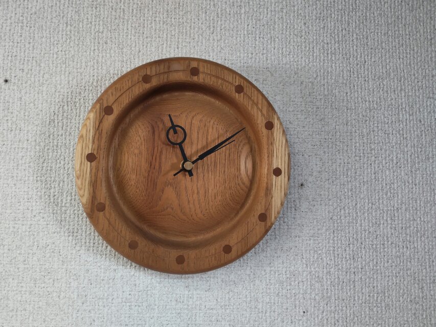 キハダの掛時計　時計の針が変更になりました。