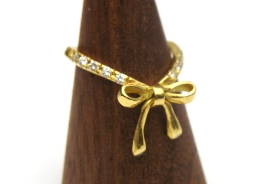 受注製作】ゴールドリボンxダイヤモンド・K18イエローゴールド