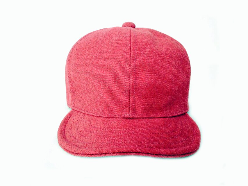 ビンテージ帆布のちょっと浅めキャップ ボルドー 本革アジャスター付き