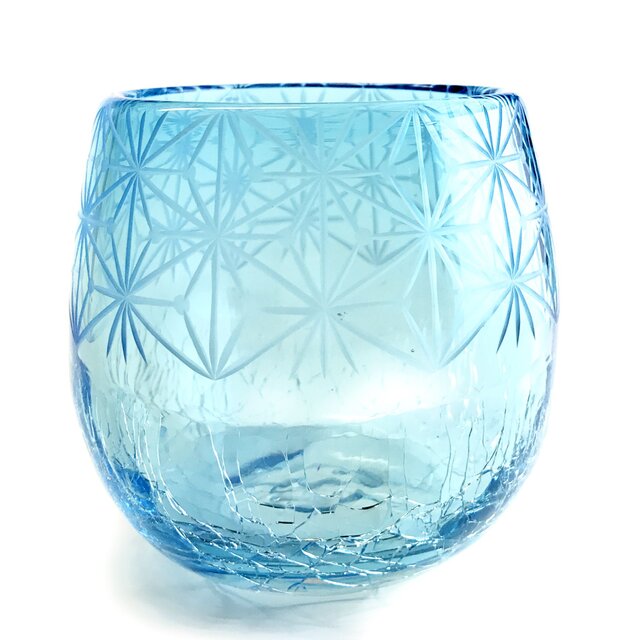 東京切子(花切子）丸グラス　千代紙　空