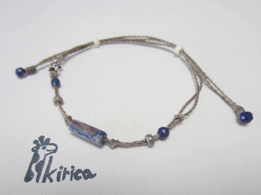 ラピスラズリのスライドアンクレット