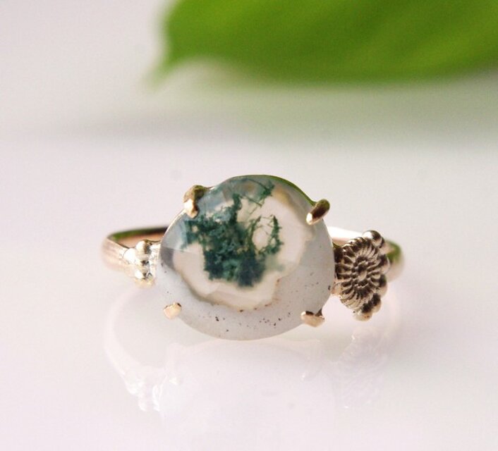 モスアゲートK10リング BATU（ﾊﾞﾄｩ）