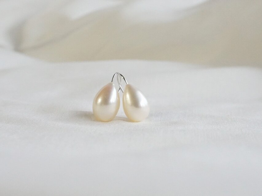 hasie様 ご注文分 湖水真珠ティアドロップパールピアス 色：ホワイト