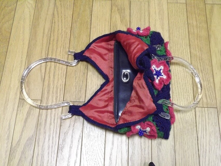 アンティーク 立体編み ビーズバッグ アンティーク 立体編み ビーズバッグ