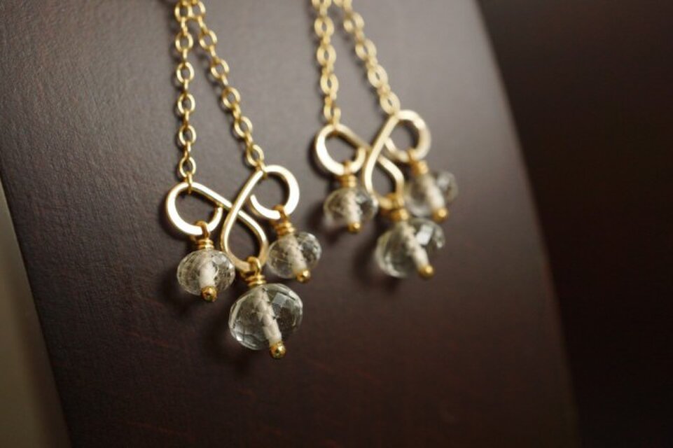 K14GF クリスタルミニシャンデリアピアス