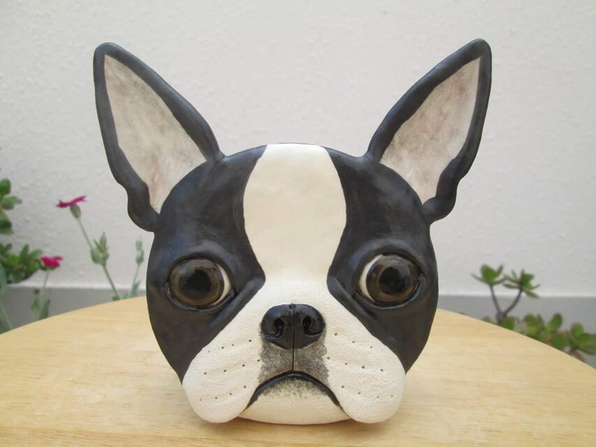 ボストンテリアの蚊取り線香ホルダー（小）・花器