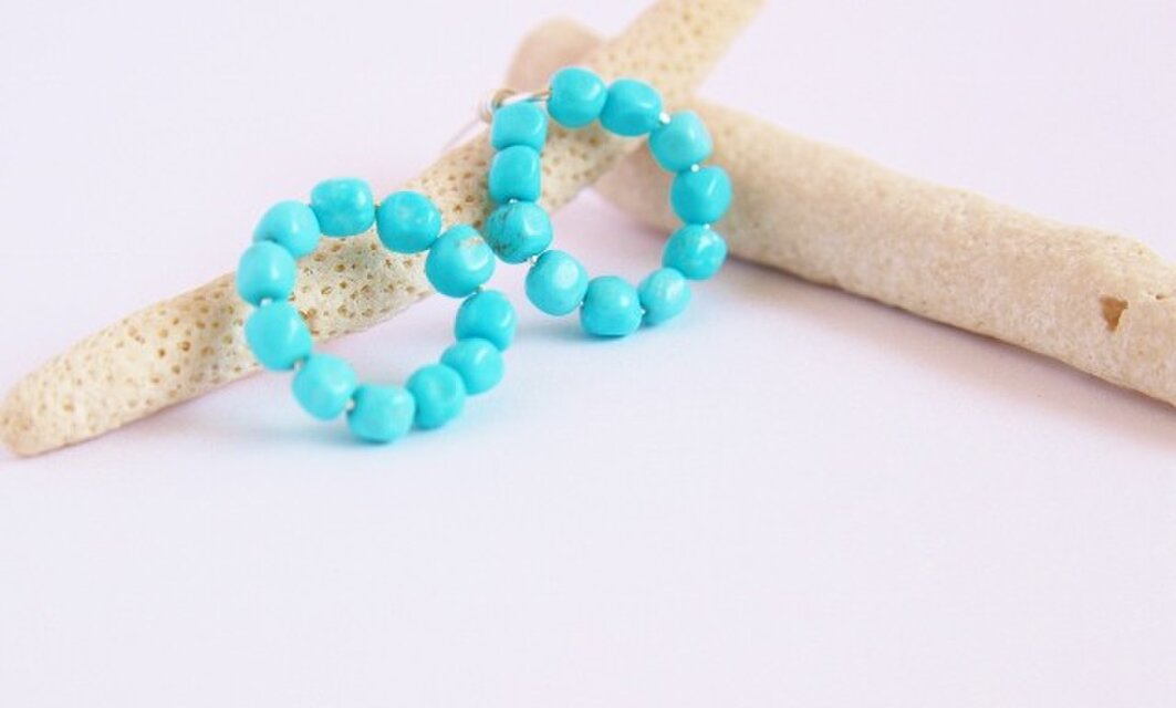 希少！スリーピングビューティー　サークル　Wire　ピアス／イヤリング