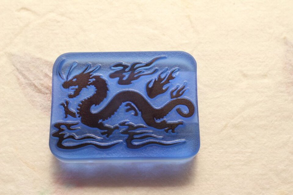 【再販】ALLガラス製帯留め 「青龍」其の壱