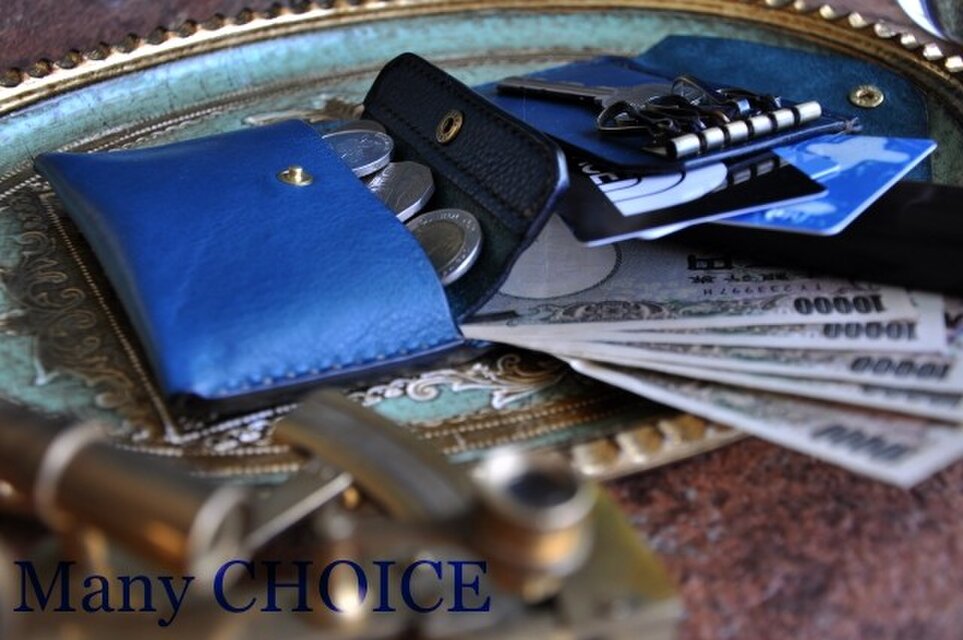 イタリアンオイルレザーアリゾナ・コンパクトキー財布（アルノブルー）