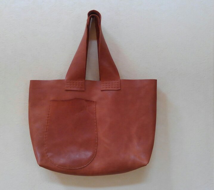 simple tote　ブラウン　オイルレザー
